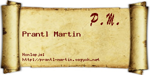 Prantl Martin névjegykártya